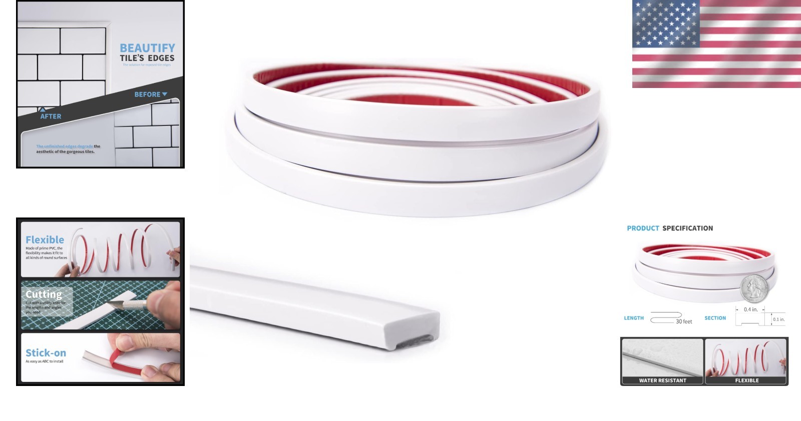 Superior Adhesion 30 Ft Peel and Stick Vinyl Trim for Effortless Installation