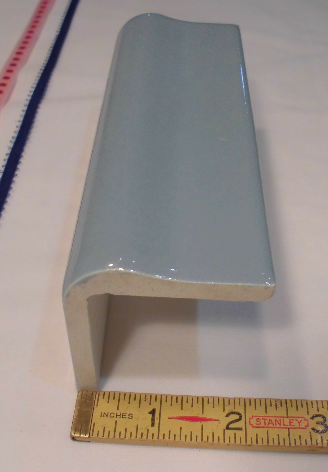 1 pc. *Bright Dark Wedgewood* V Cap Ceramic Trim Tile; Counter Top Edging; Blue