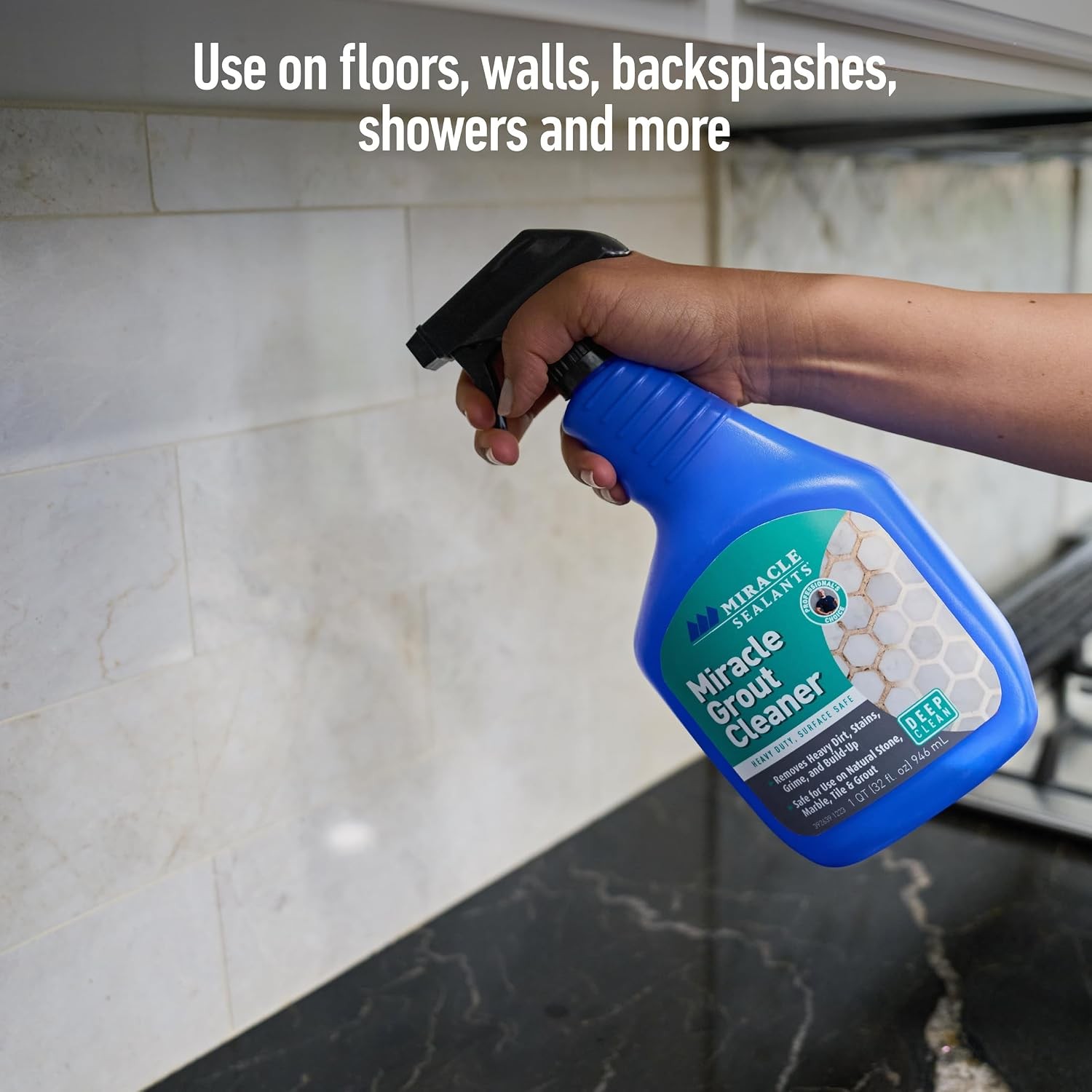 Miracle Sealants Heavy Duty Miracle Grout Cleaner Spray for Natural Stone, Marbl