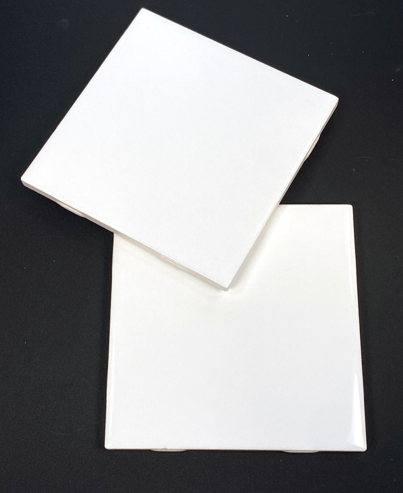 4 PIECES NEW Vintage American Olean Ceramic Wall Tile 4×4 Ice White (0025) Gloss