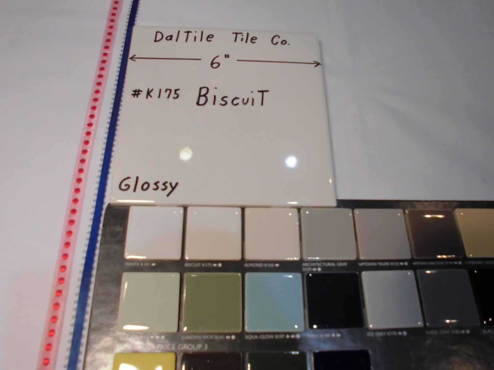 1 pc. Kohler Biscuit # K-175: 6″ X 6″ Gloss Ceramic Tile by Daltile Co. Mint