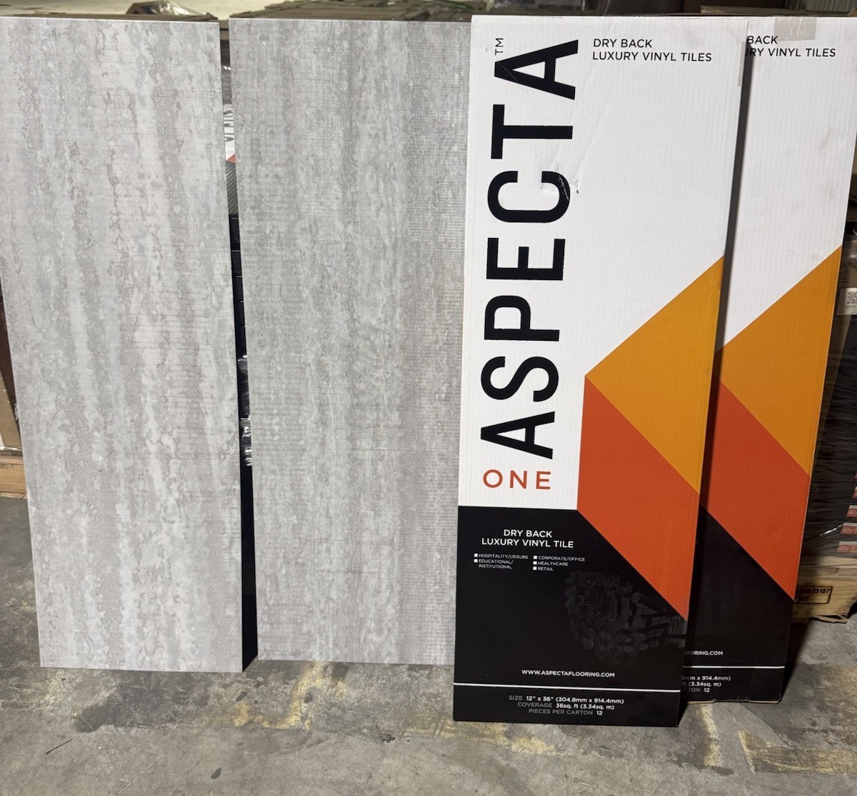 Aspecta One Luxury Vinyl Tile Manor Gray, 22 MIL, 36 SqFt, 12 Pcs, Glue Down