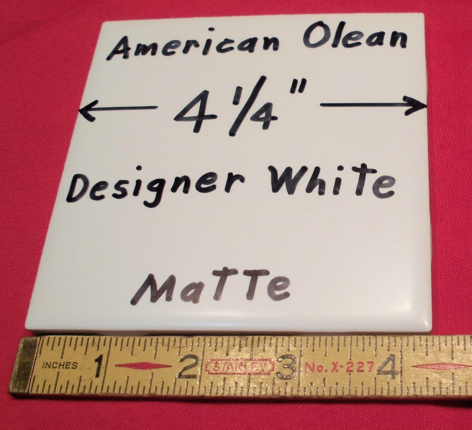 9 pieces: Ceramic Tiles *Matte Designer White* #61 by American Olean 4-1/4″ NEW