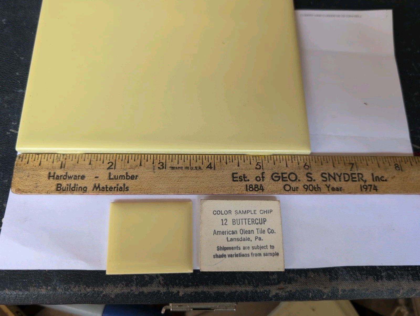 1 pc of American Olean Ceramic Tile 4-1/4″X6″ NEW Bright Buttercup Yellow Glossy