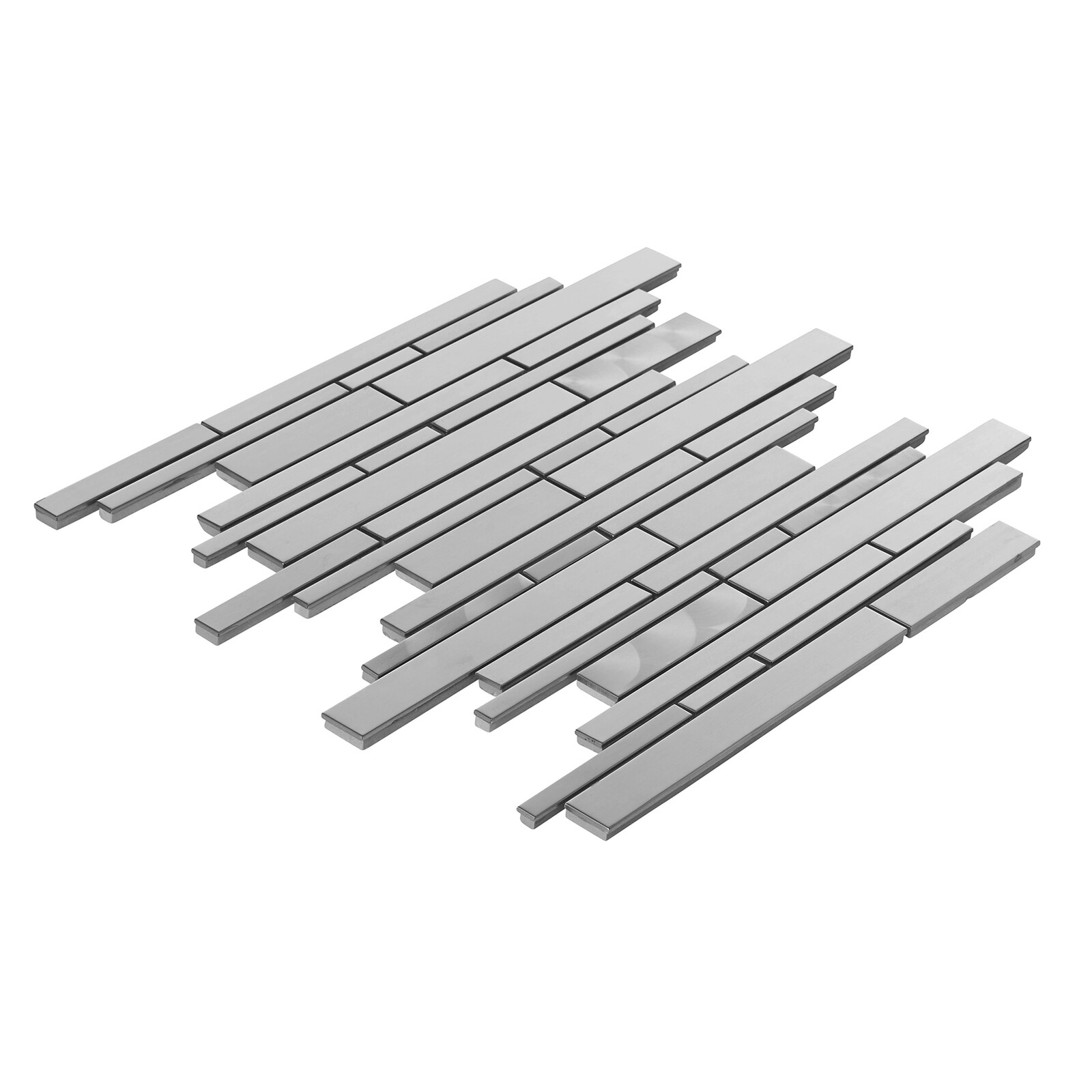 1SF Industrial Stainless Steel Swirl Linear Blend Mosaic Tile Kitchen Backsplash
