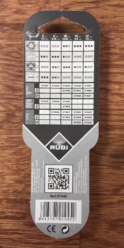 Rubi 01945 6mm Ceramic and Porcelain Tile Flooring Scoring Wheel