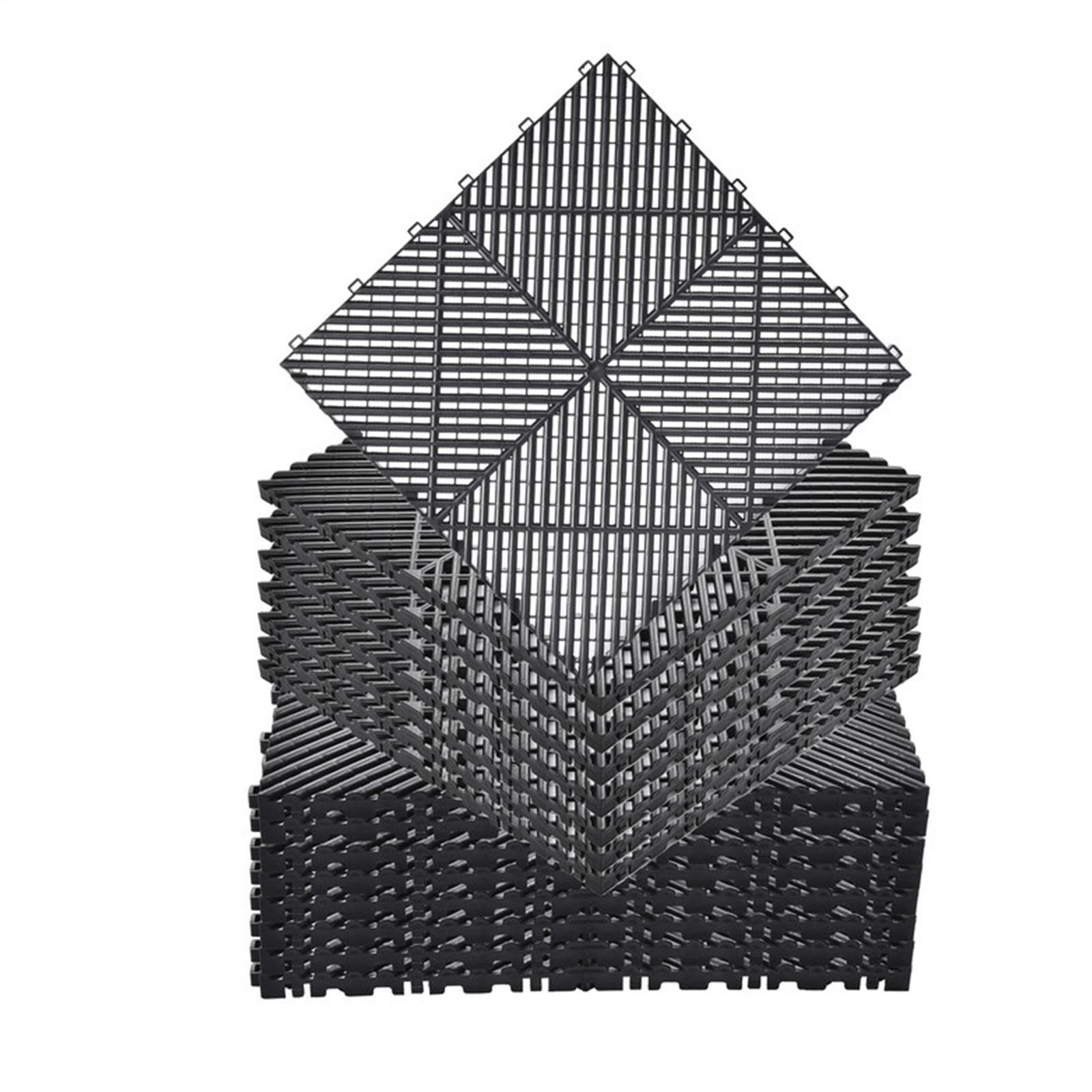 40 Pcs 15.7” x 15.7” Interlocking Modular Garage Floor Tiles Drainage Tile