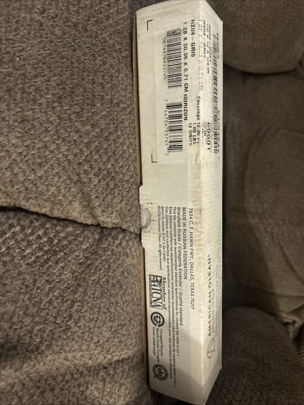 American Olean tile ceramic Wall tile trim 12 pieces per box HZO4 1/2 x 1/4 in