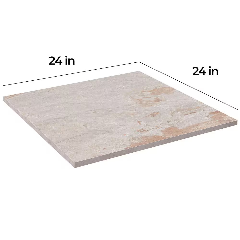 Flagstone Natural Cleft 24 In. X 24 In. X 0.75 In. Stone Look Porcelain Paver (C