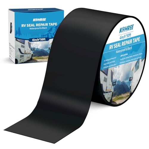 Butyl Sealant Tape – 4 Inch x 50 Ft – Black RV Roof Tape – 4inx50ft