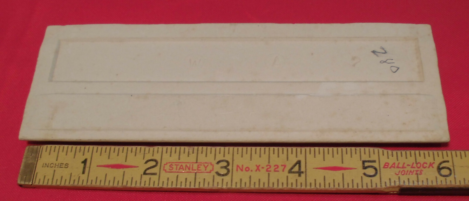 1 pc. Vintage Glossy *Bone* 2” X 6” Bullnose Ceramic Tile by Wenczel Co. NOS