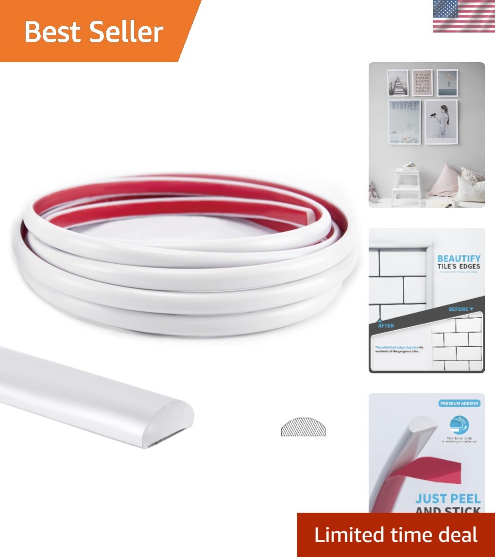 DIY-Friendly 25 Ft Waterproof Trim – Self-Adhesive White PVC for Stylish Decor
