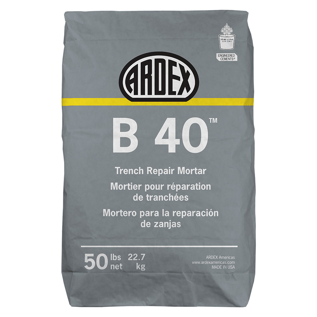 ARDEX B 40 Trench Fast-Setting, Horizontal Concrete Repair Mortar, 50 lbs 45777