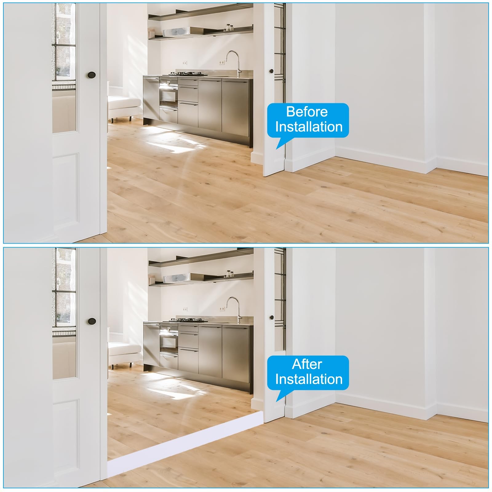 PATIKIL Self Adhesive Floor Transition Strip 3 in x 3 Ft, Vinyl Laminate Floo…