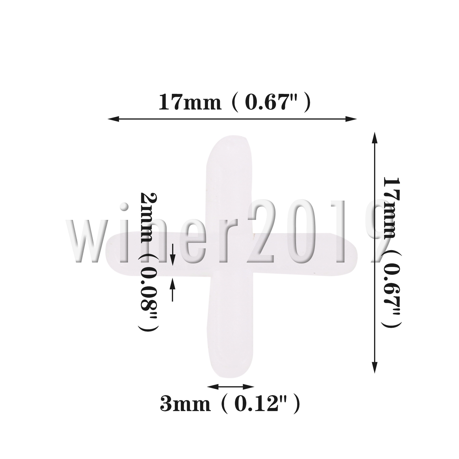 Traditional Flexible Tile Spacers for Floor 1/8 Inches Wide White Pack of 500
