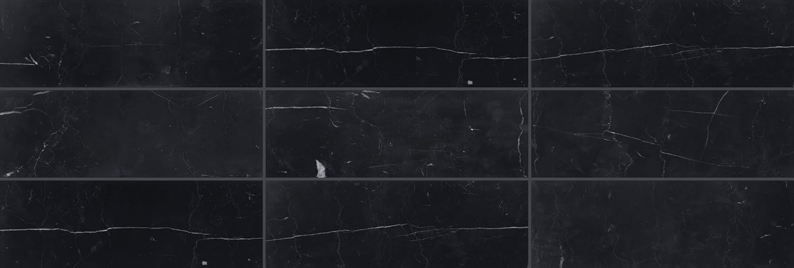 Honed Nero Marquina 4″x12″ Marble Tile – 30 PC Carton, 9.90 SQFT