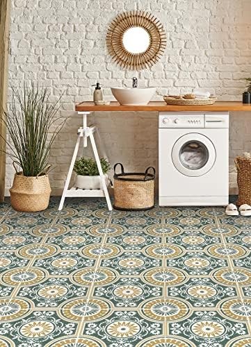 12-in by 12-in Yellow Ezra Vinyl Peel & Stick Floor Tiles (10 Tiles), (10 sq.ft.