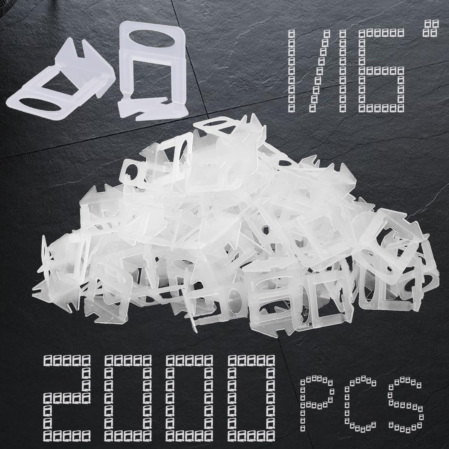 2000 Pzs Clips Nivelacion Azulejos 1.5mm Separadores Profesional Ceramica Piedra