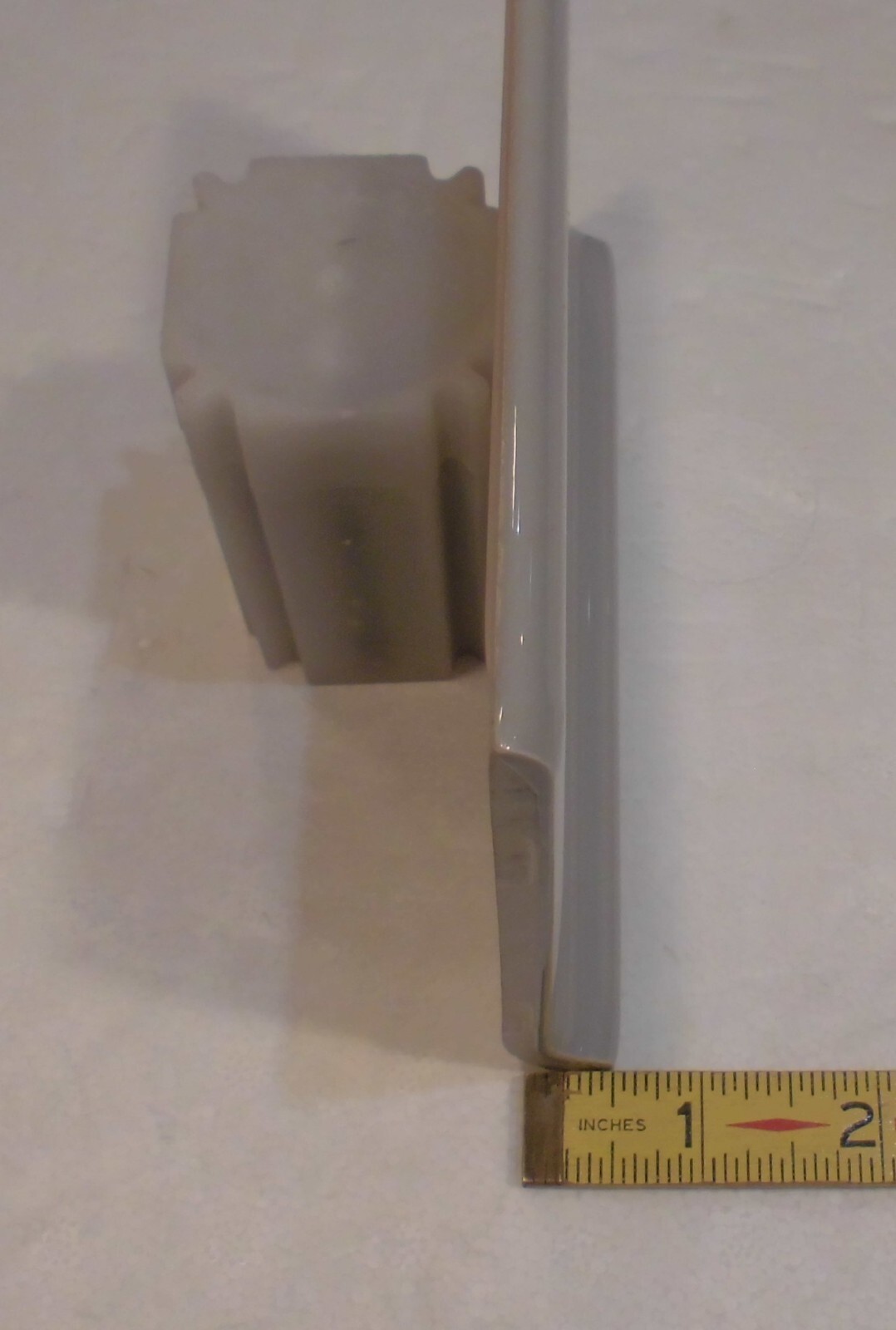 1 pc. Light Smoke Gray: base/cove Ceramic Glossy Tile: 4-1/4″ X 6″ Bullnose Top