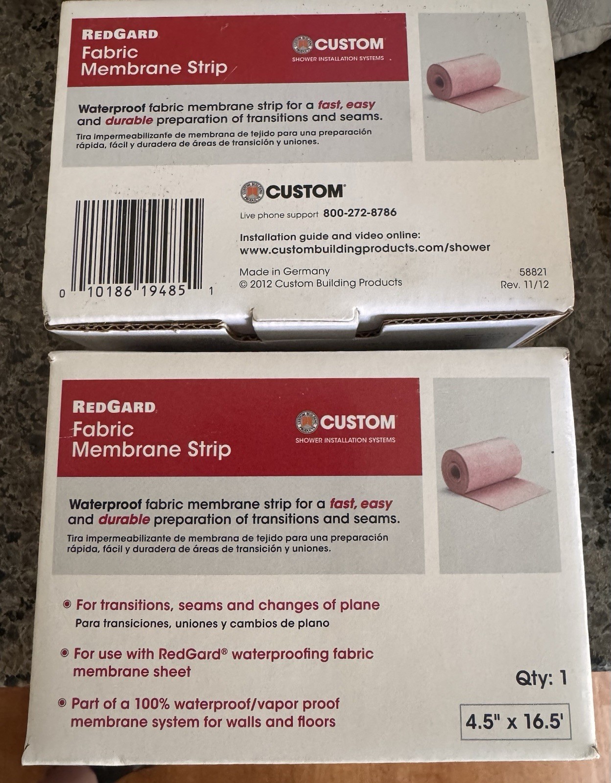RedGard Fabric Membrane Strip 4.5″ x 16.5′. (2 Brand New Boxes)
