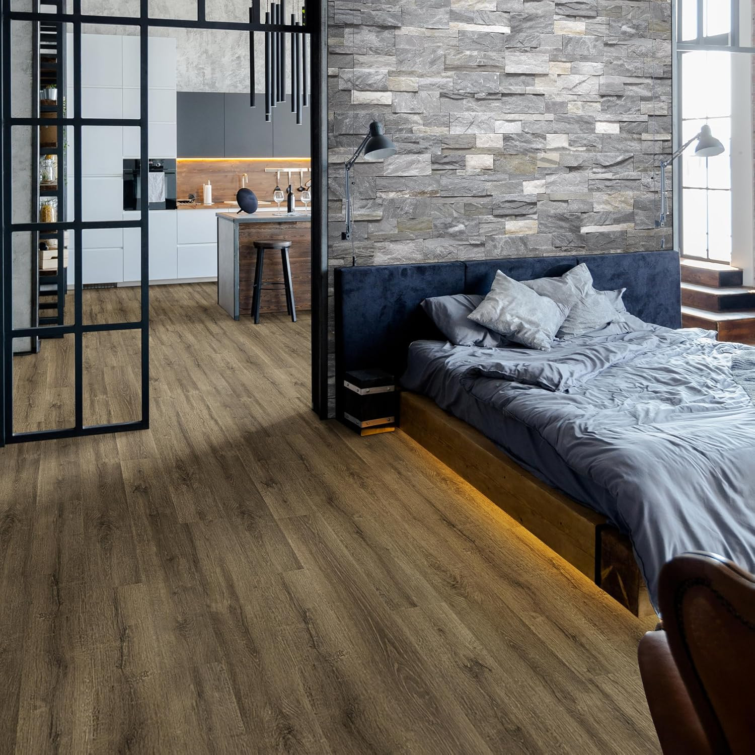 Shelbie 9″x48″ Waterproof Luxury Vinyl Plank Flooring – Welsh Gray, 20 MIL Wear