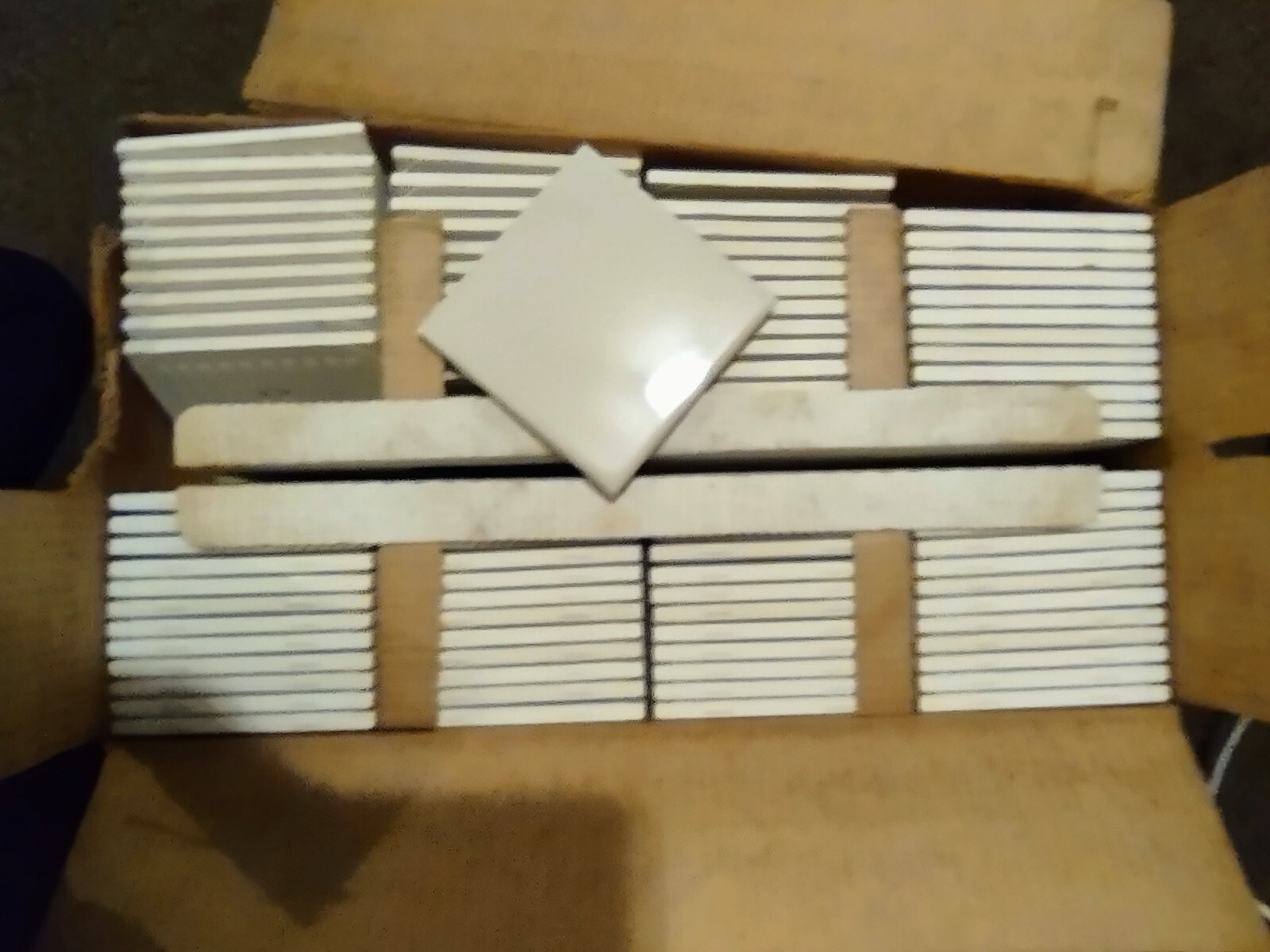 NOS 1962 MID-STATE Ceramic Tile 4 3/8″ square FAWN BEIGE 145 Mid-Century Modern