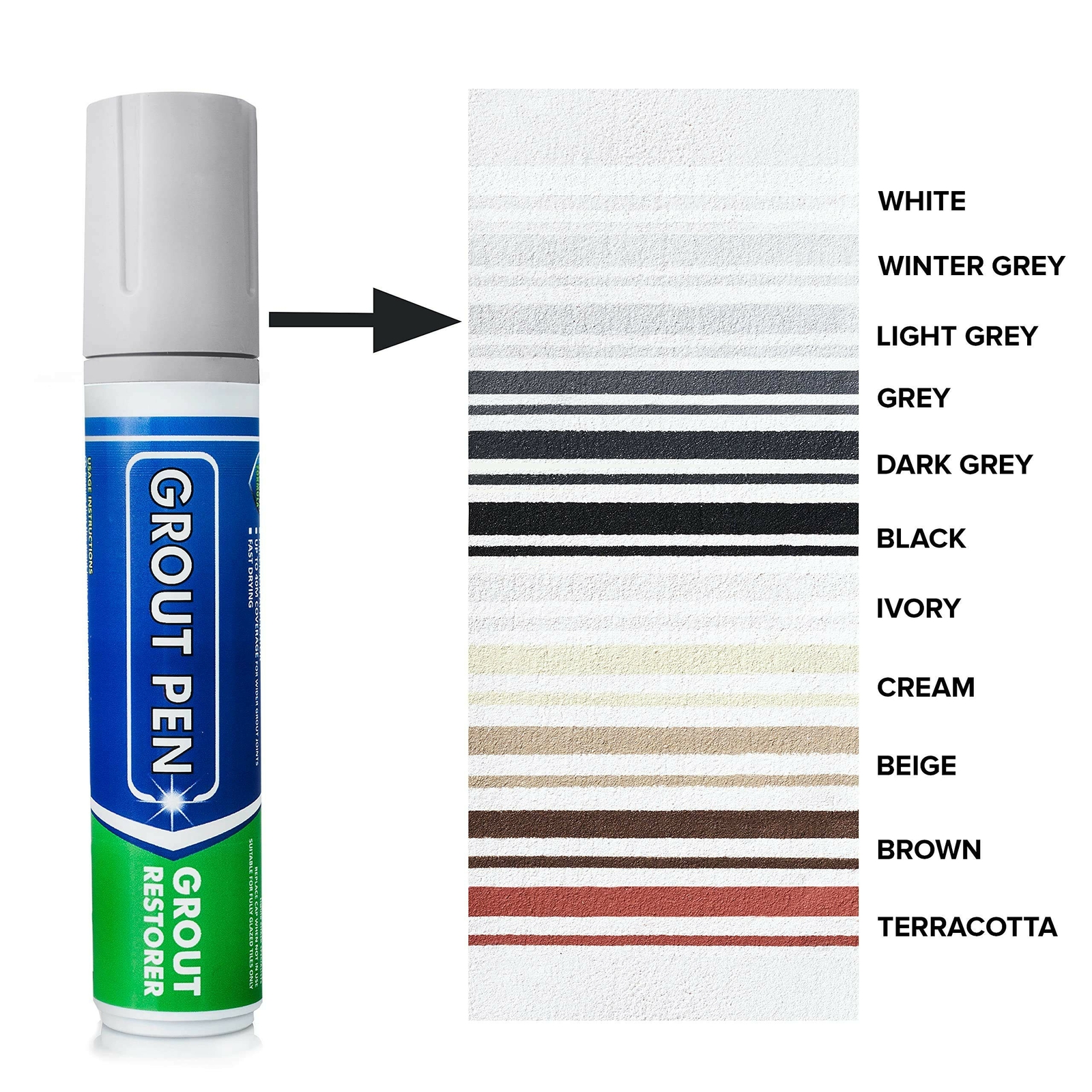 Grout Pen Light Grey Tile Paint Marker: Tile Grout Colorant Pen – Wide Tip