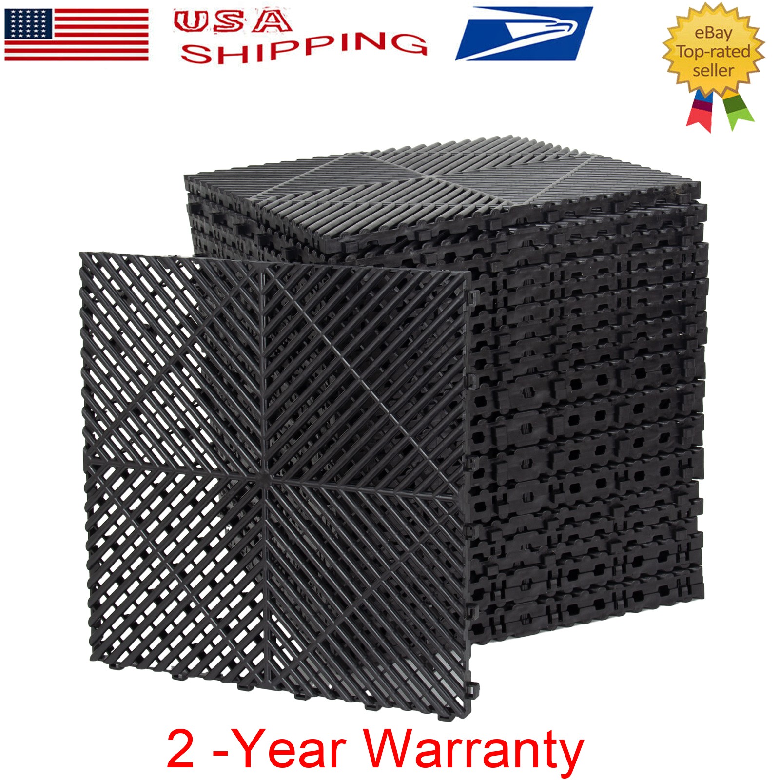 25 Pack Interlocking Floor Tiles with Drain Holes For Wet Areas Bathroom Kitchen