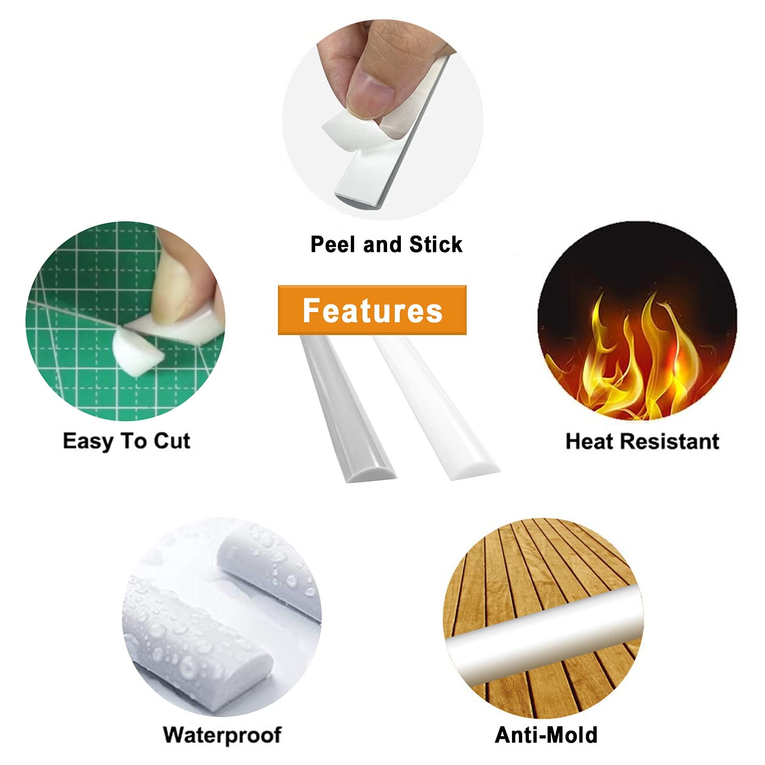 Peel Stick Tile Trim 10 Pack, Self Adhesive Backsplash Corner, White