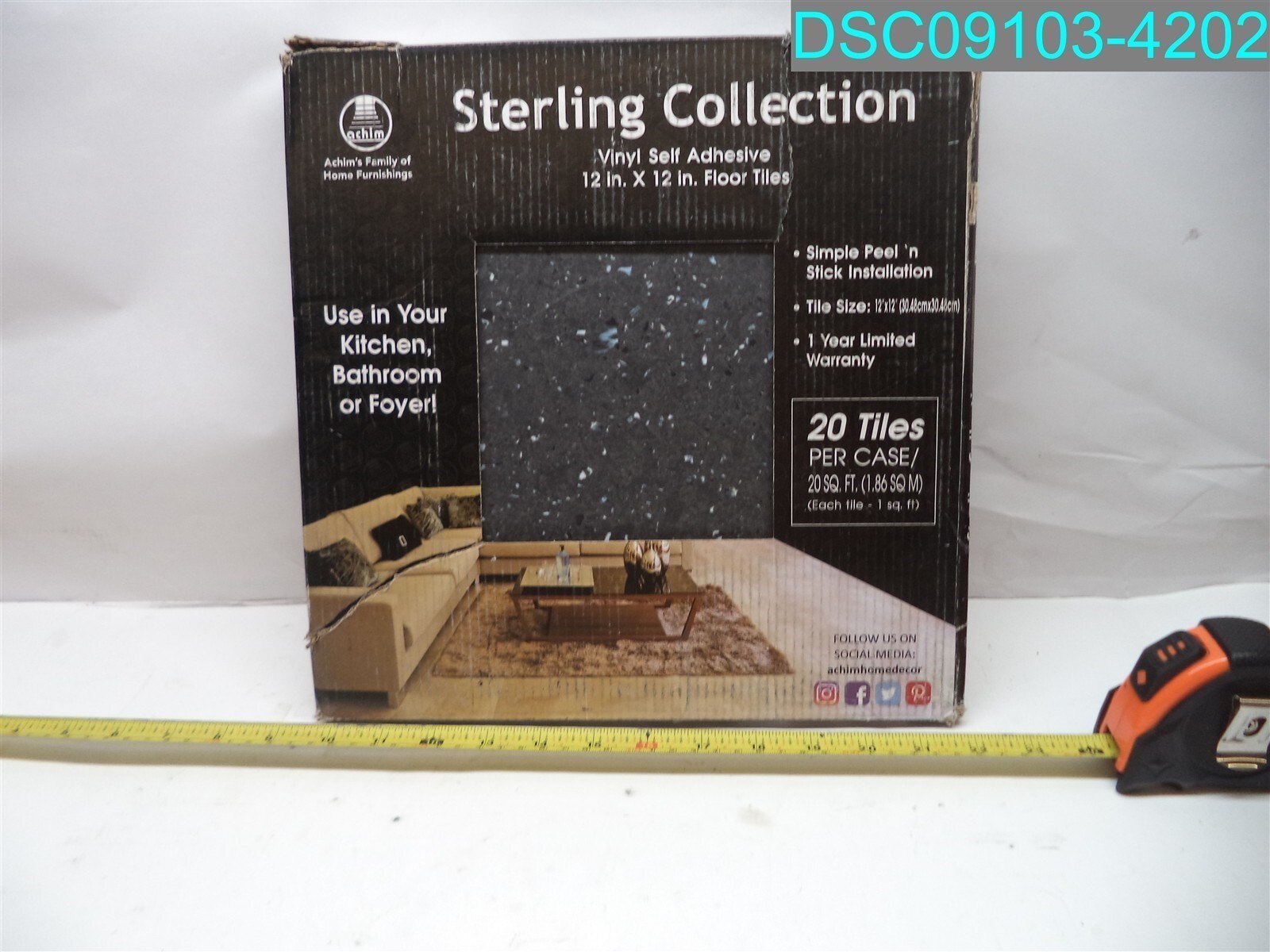 QTY=120: Sterling Self Adhesive Vinyl Floor Tiles 12″ x 12″ 054006240861