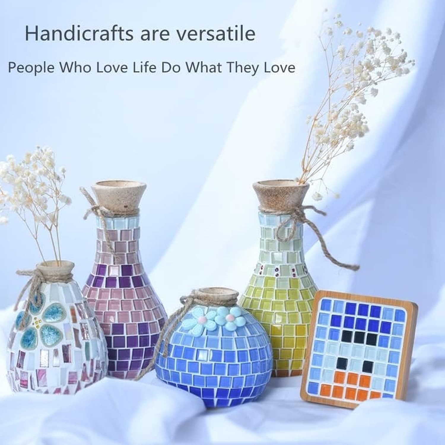 Water-Resistant Square Glass Mosaic Tiles – 350 Pcs Ideal for Indoor & Outdoor