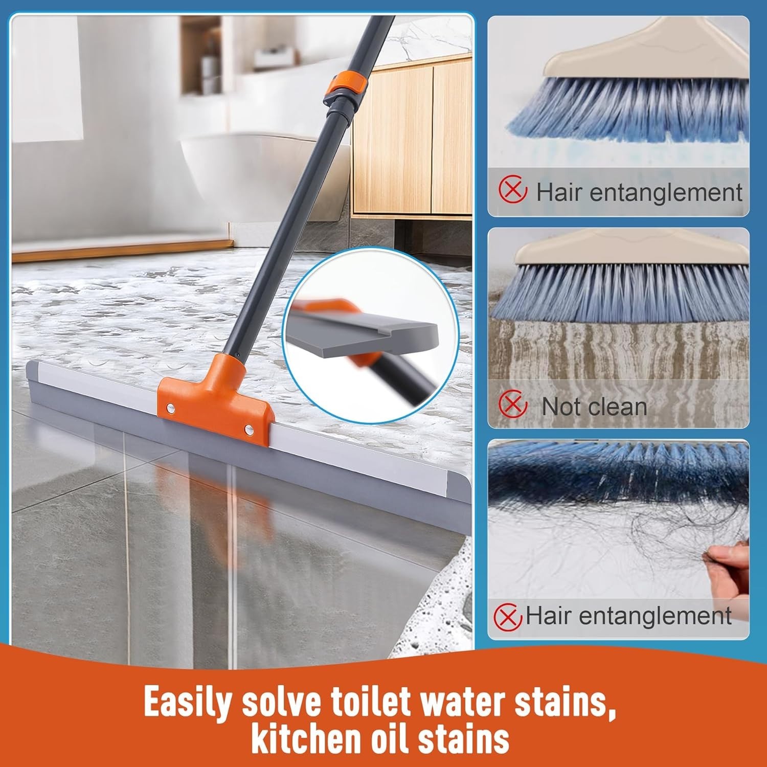 Rubber Floor Squeegee Concrete Tile Metal Aluminum Heavy Duty Garage Workshop…