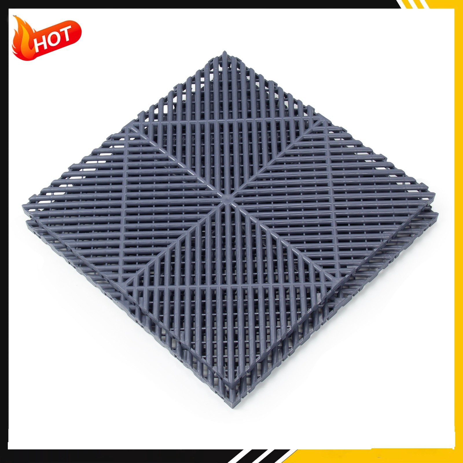 25Pcs Vented Water Drainage Interlocking Garage Floor Tiles 15.75” x 15.75”