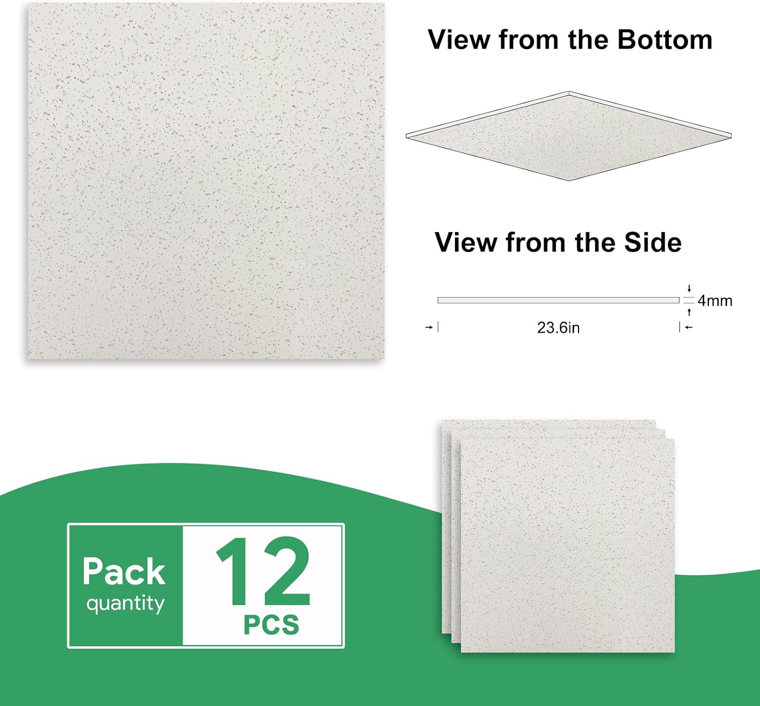Uv-Printed PVC Drop Ceiling Tiles 2X2 Ft – Waterproof, Washable and Fire-Rated –