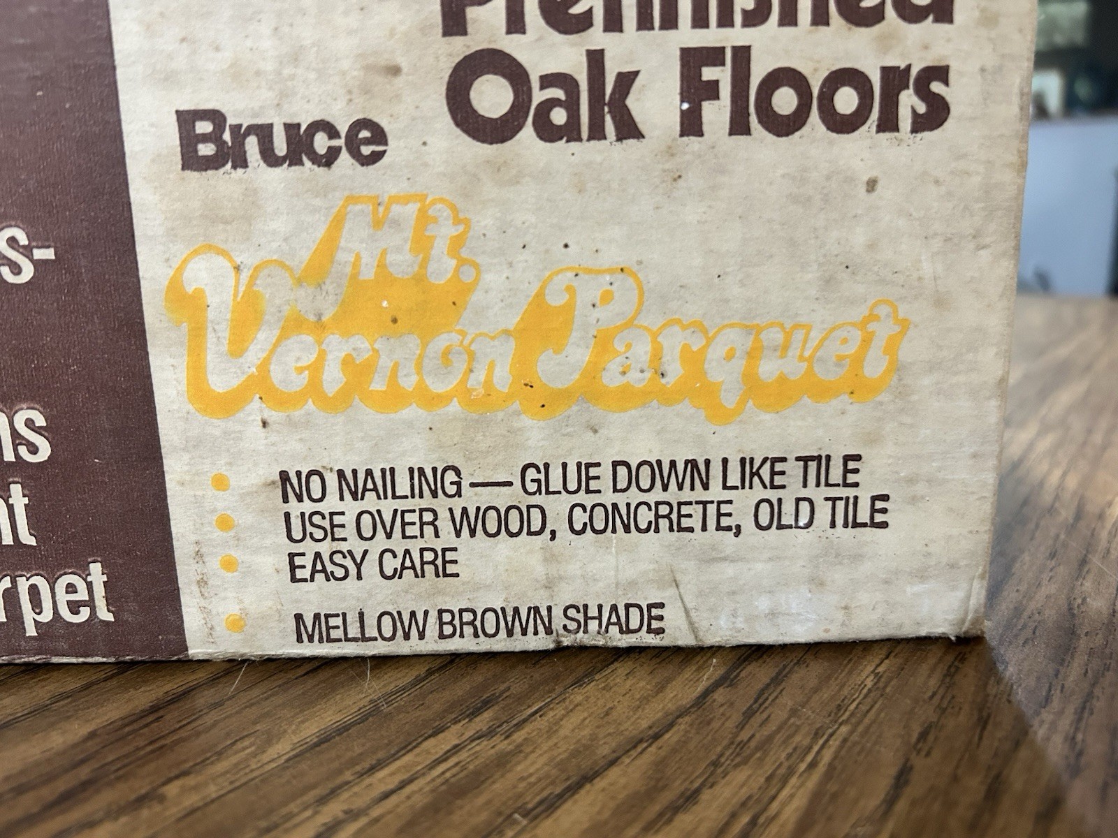 NOS BRUCE Oak 9″x9″x3/8″ Grooved Parquet Tiles 18sqft “MELLOW BROWN”