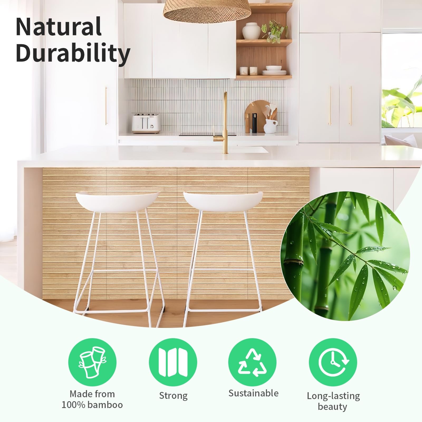 Natural Wall Panel for Interior Wall Decor, Renewable Pole Wrap Wainscoting P…