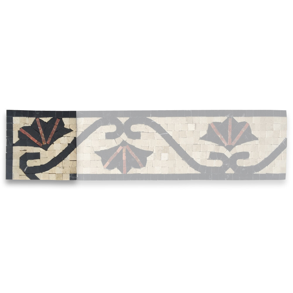 B0080CP Marble Mosaic Border Accent Decorative Tile Carnation Red 4×4 Polished