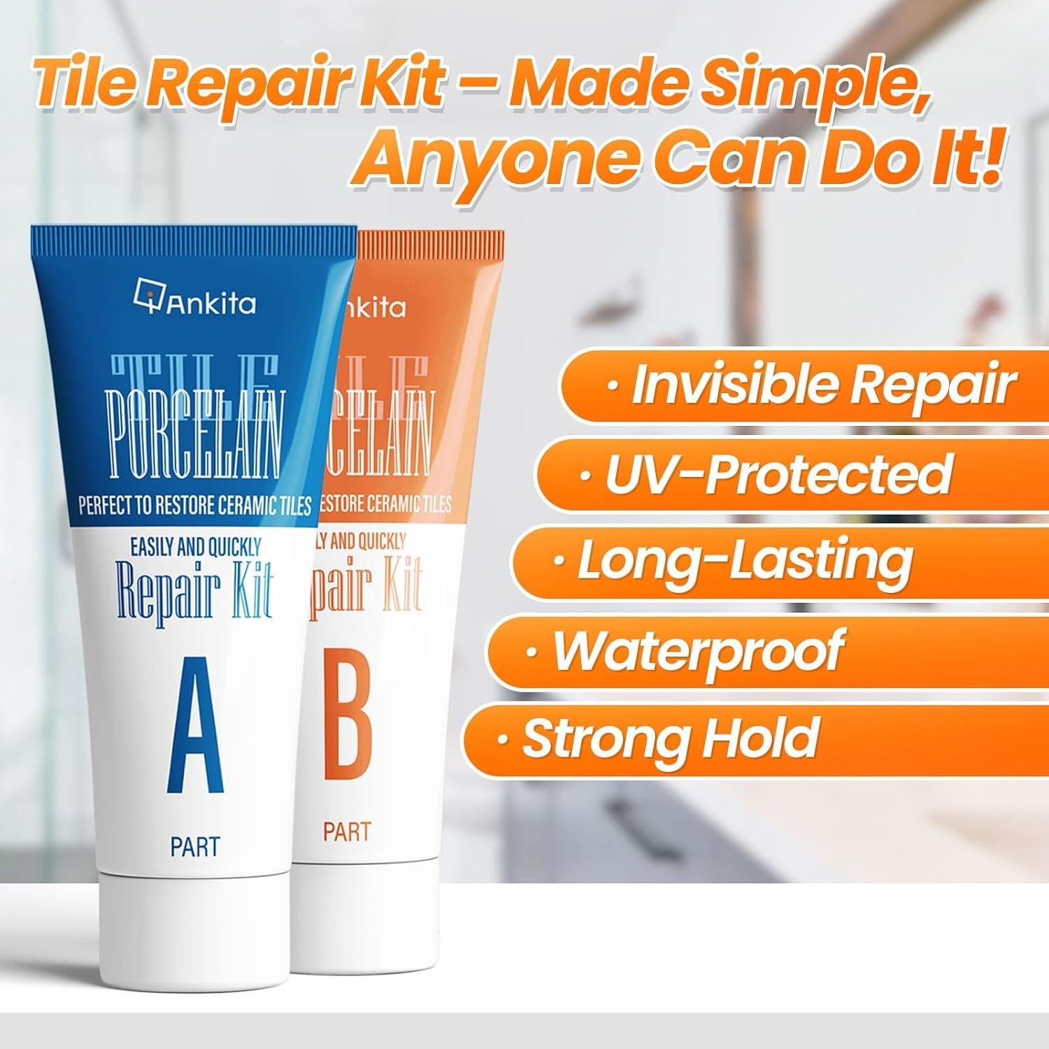 Durable Waterproof Tile Repair Kit – Restore Ceramic & Porcelain Surfaces Easily