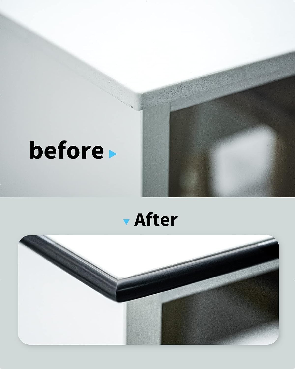 Durable 10 Ft Peel and Stick Black Backsplash Corner Trim – Stain Resistant