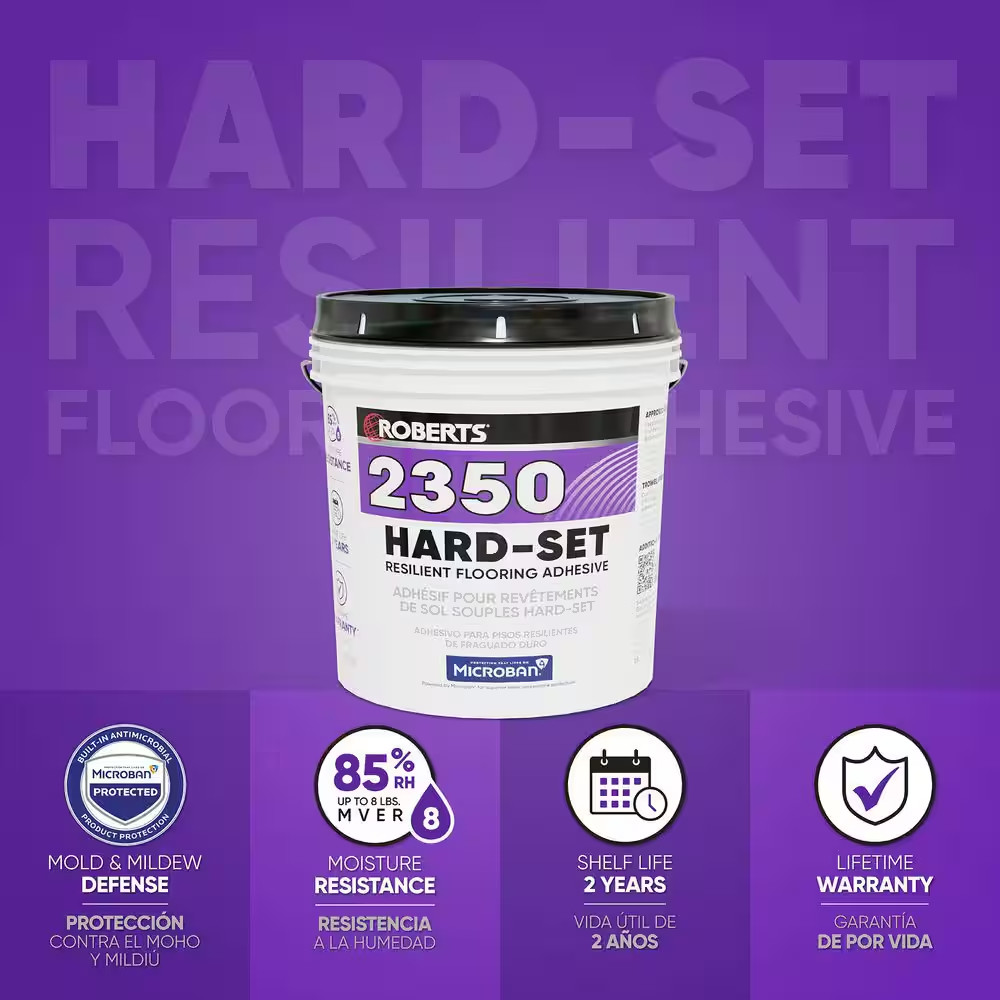 2350 4 Gal. 24 Hour Dry Time Hard-Set Resilient Vinyl Floor Adhesive in Tan