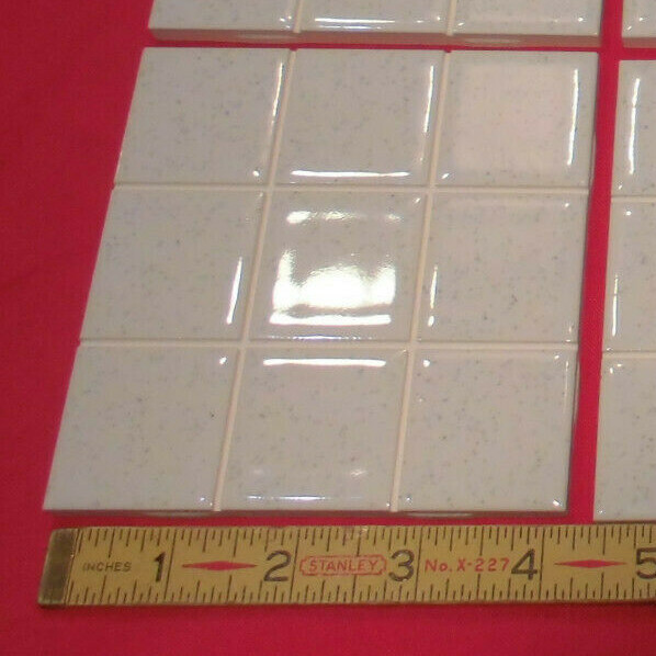 1 pc. Glossy Ceramic Tile: Salt & Pepper, American Olean 4-1/4″ Scored in 9ths