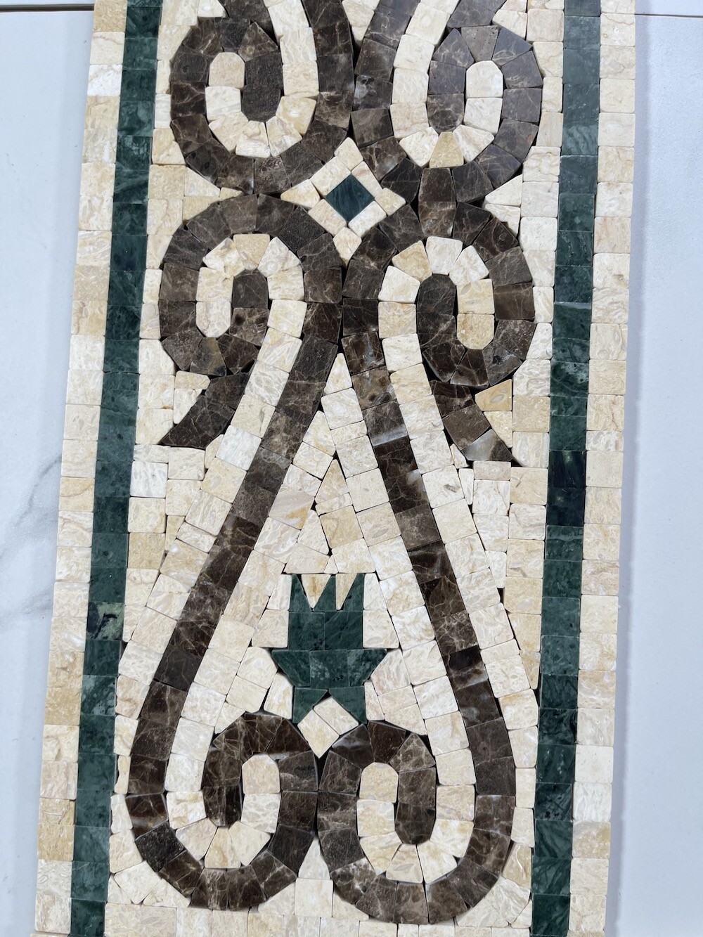 B0075P Marble Mosaic Border Listello Tile Everlasting Emperador 5.9×15.7
