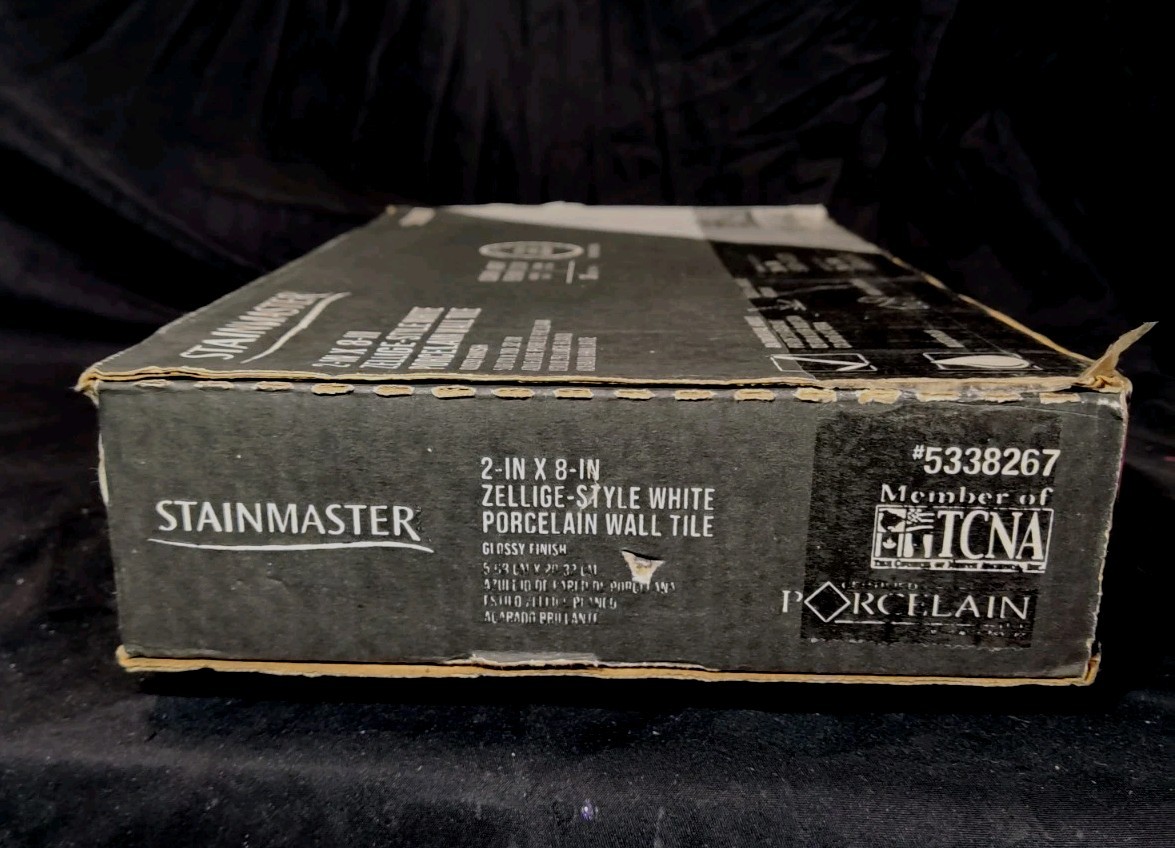 Stainmaster #5338267 Zellige-style 2″ X 8″ White Porcelain Wall Tile 34 Pcs