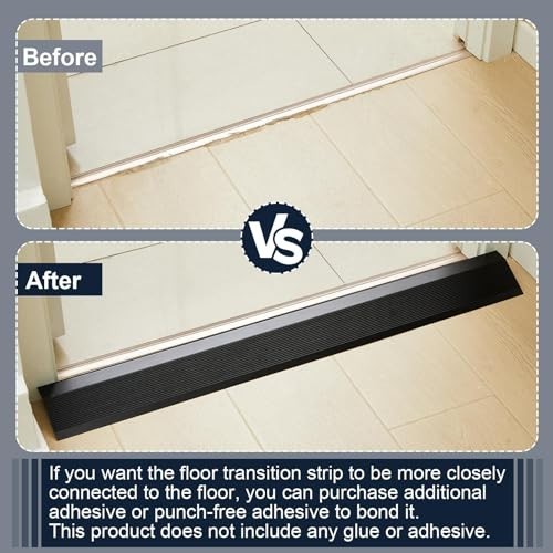 2 Pcs Aluminum Floor Transition Strip 36″ Threshold Ramp Edge Trim – 1.8mm Thick