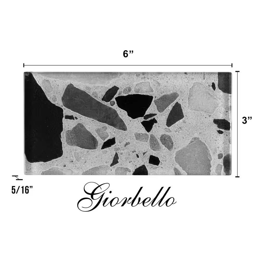 Silver Moonstone 3 In. X 6 In. X 8 Mm Glass Subway Tile (5 Sq. Ft./Case)