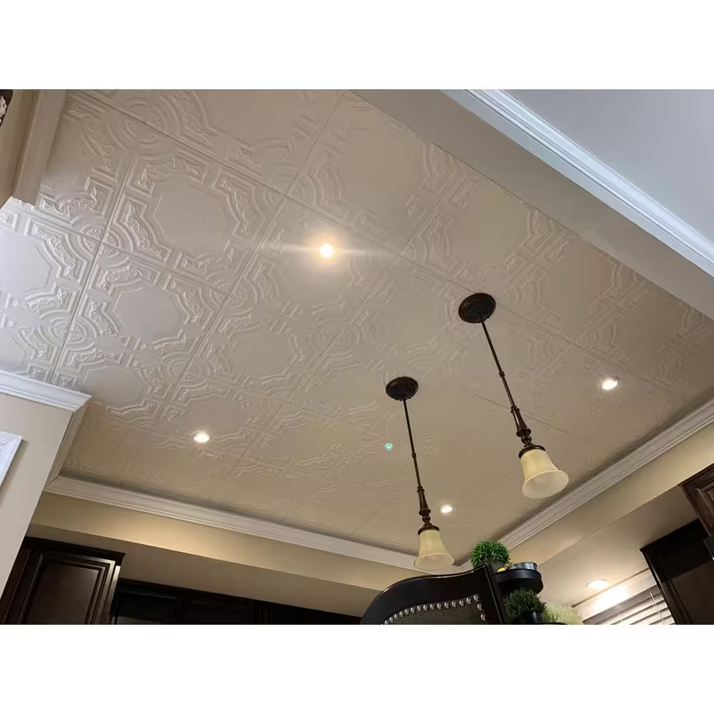 Evergreen 1.6 Ft. X 1.6 Ft. Glue up Foam Ceiling Tile in Plain White (21.6 Sq. F