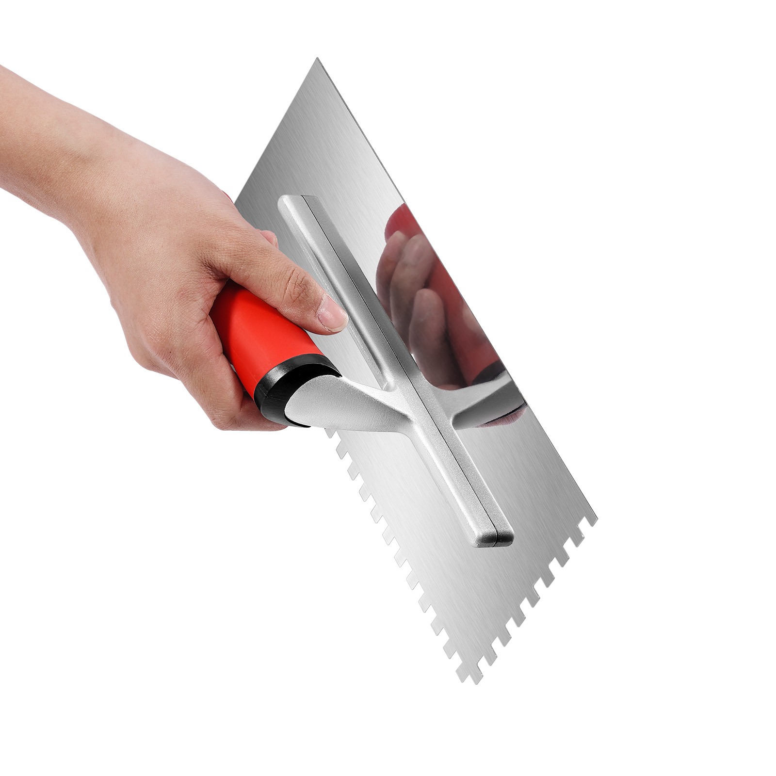Tile Tools Stainless Steel Squared Notch Tile Trowel 10.9×4.4in Pro Grade