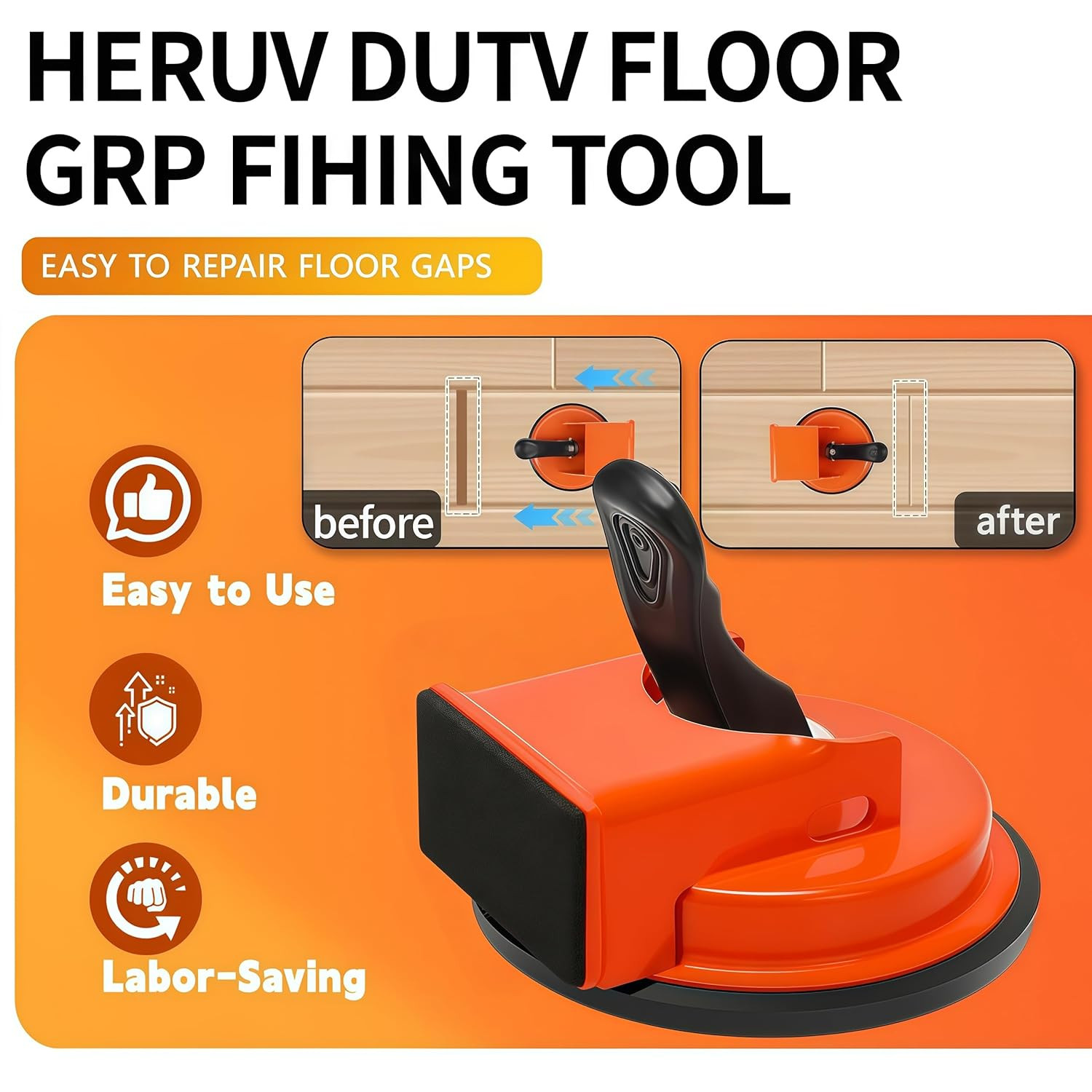 Floor Gap Fixer Tool Heavy Duty Plank Grabber with Suction Cup Floor Gap Repair
