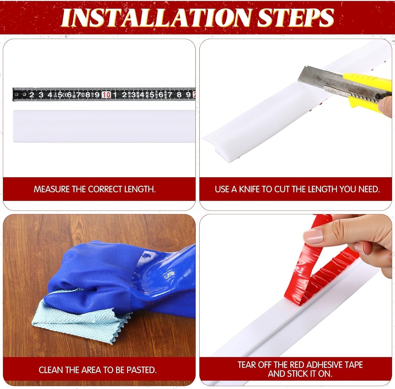 Durable 3.3ft Rubber Carpet to Tile Transition Strip – Easy Installation