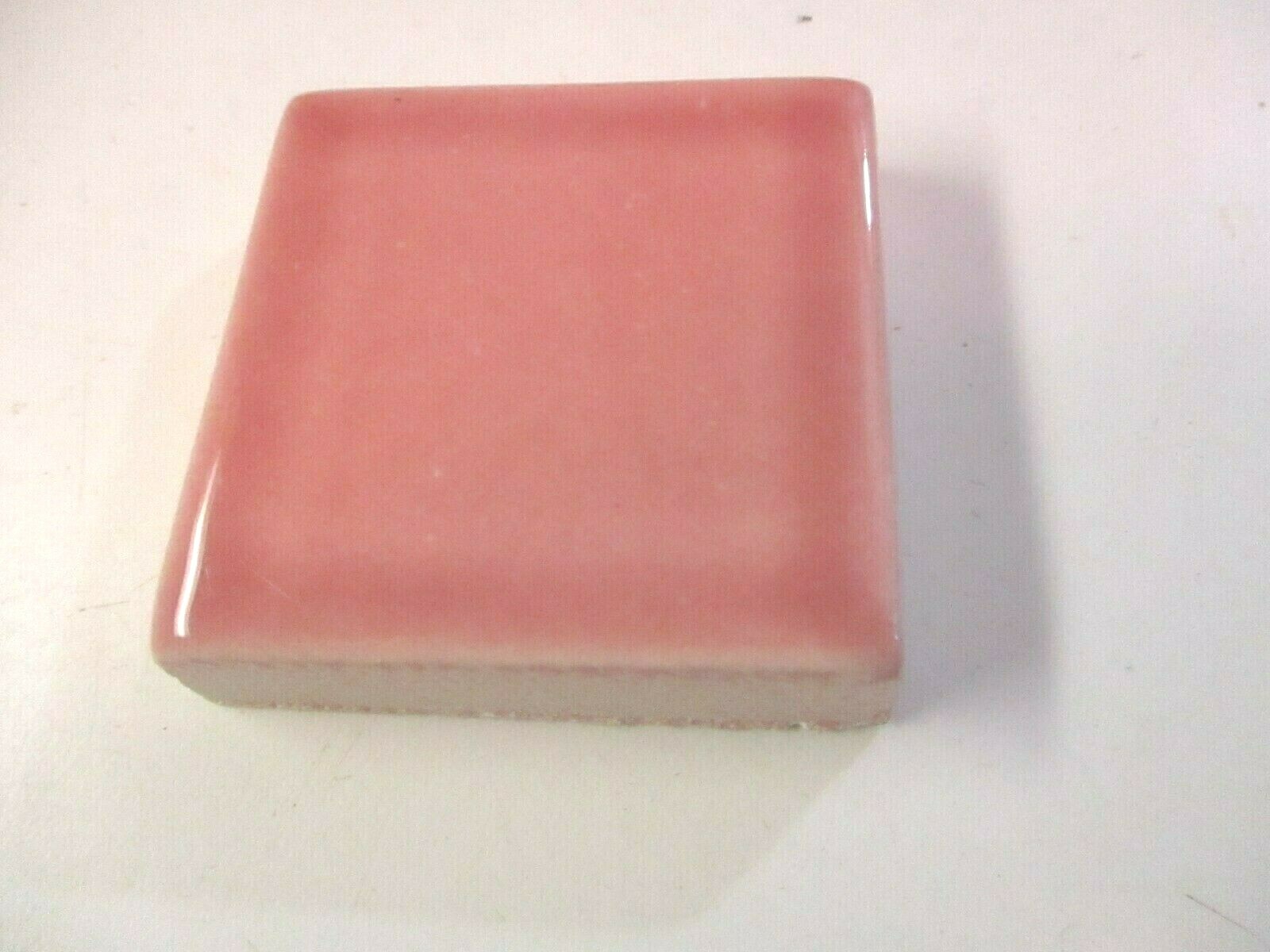 1 Floor Tile 2-1/16″ Sq. x 1/2″ Thick Dark Pastel Pink Gloss Vitreous Porcelain